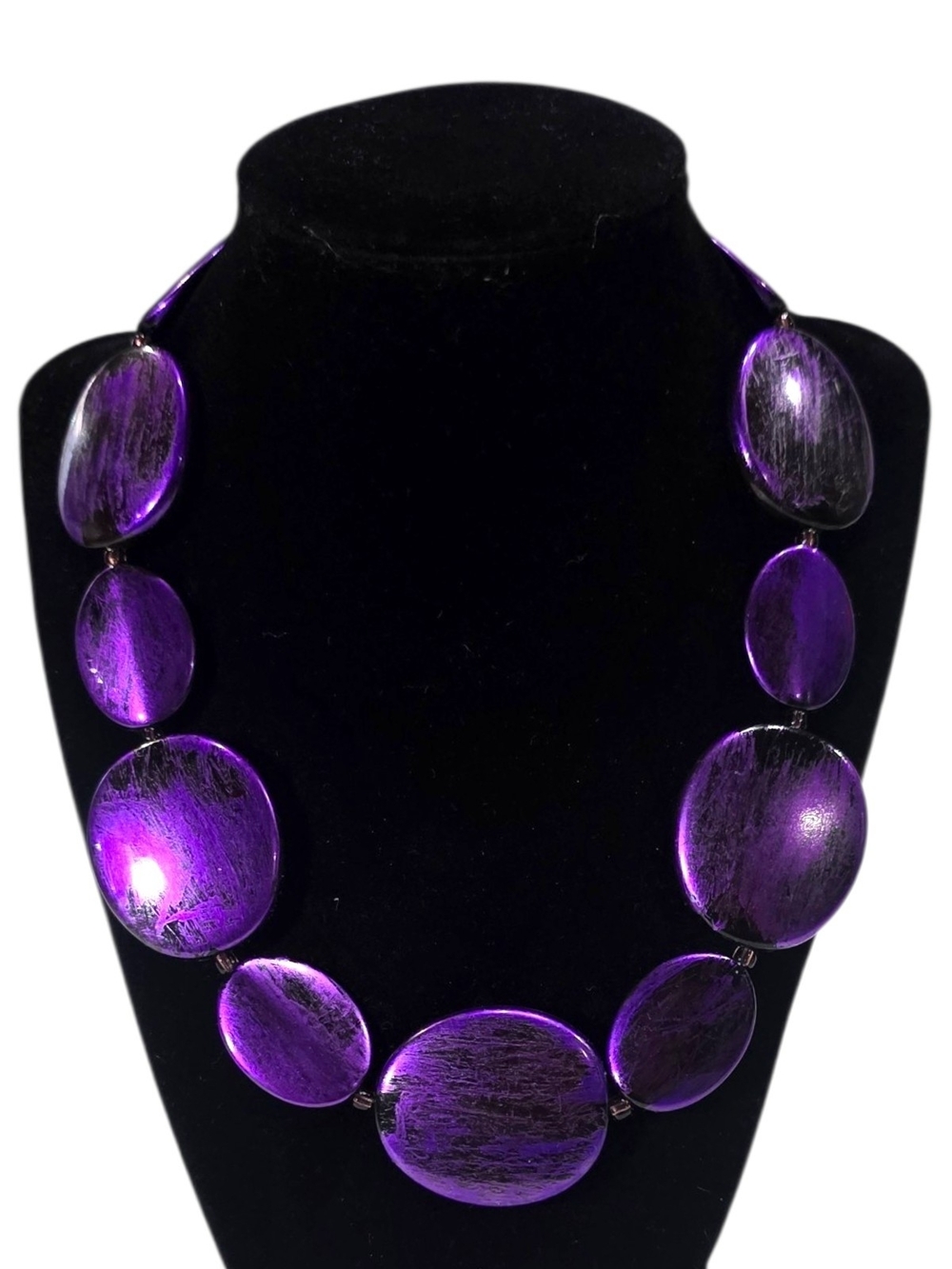 Purple Statement Disc Necklace - Women Jewelry